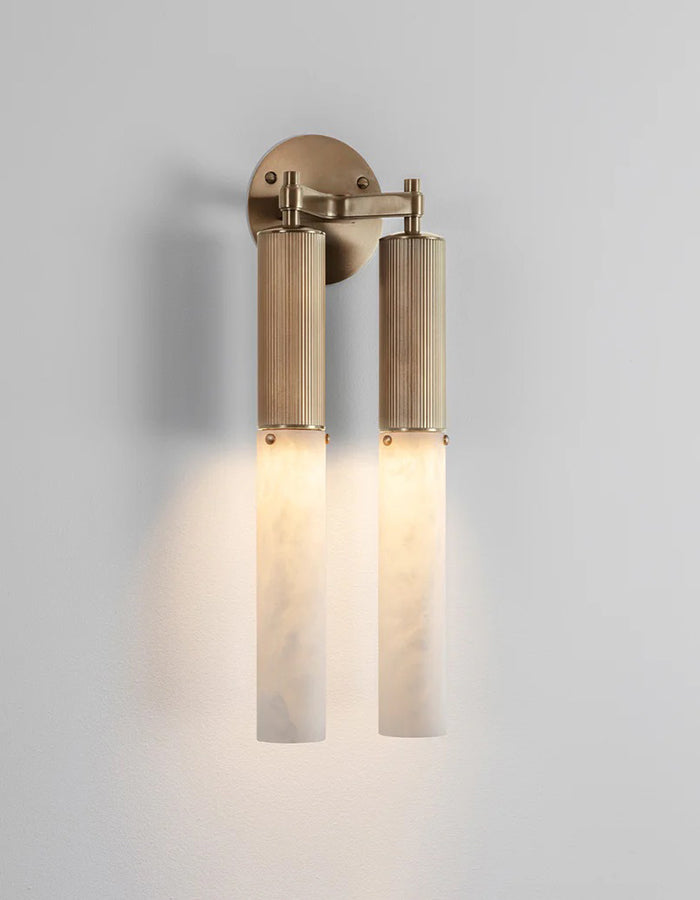 Flume Alabaster Double Wall Light