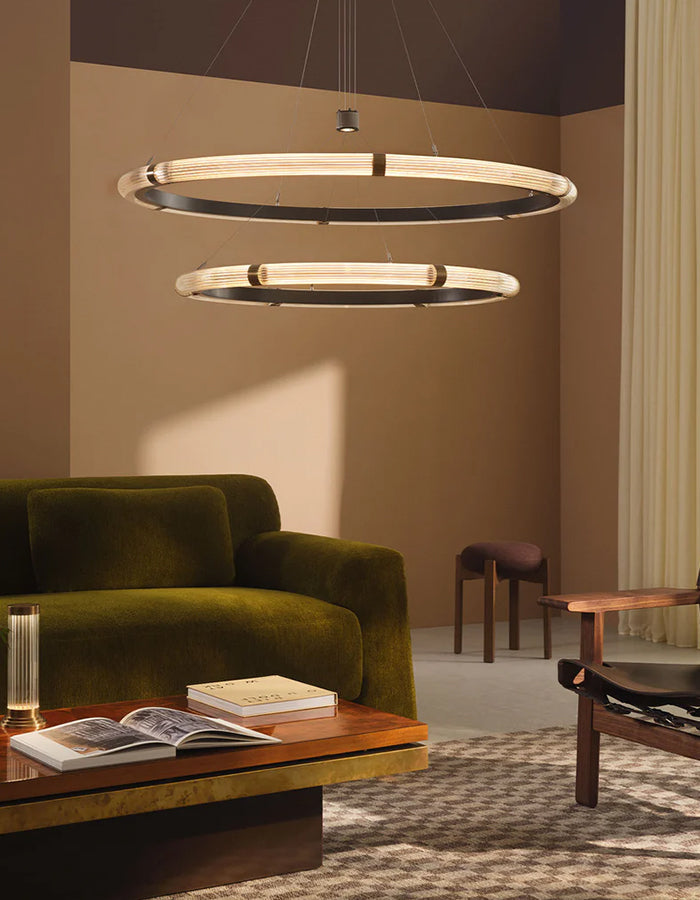 Strata Circular Two-Tier Pendant