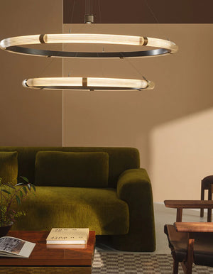Strata Circular Two-Tier Pendant