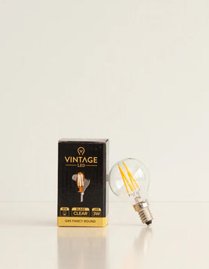 Fancy Round E14 Clear 3W 2200K Bulb